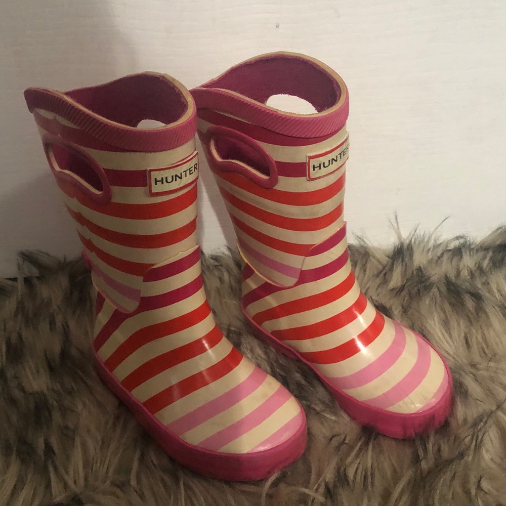 Hunter kids Striped Rain boot  Size 7